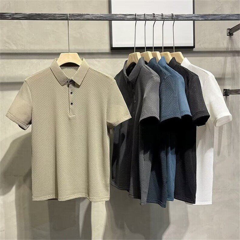 潮流新款气质百搭日系潮流简约宽松翻领短袖polo衫WB460-特P21,男装T恤,星座412-2