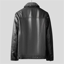 X2022皮衣男头层牛皮白鸭绒羽绒服可脱卸水貂毛领皮夹克P790图片