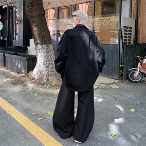 毛边牛仔外套男款高级感铆钉工装夹克潮牌美式牛仔上衣JK085-P70图片