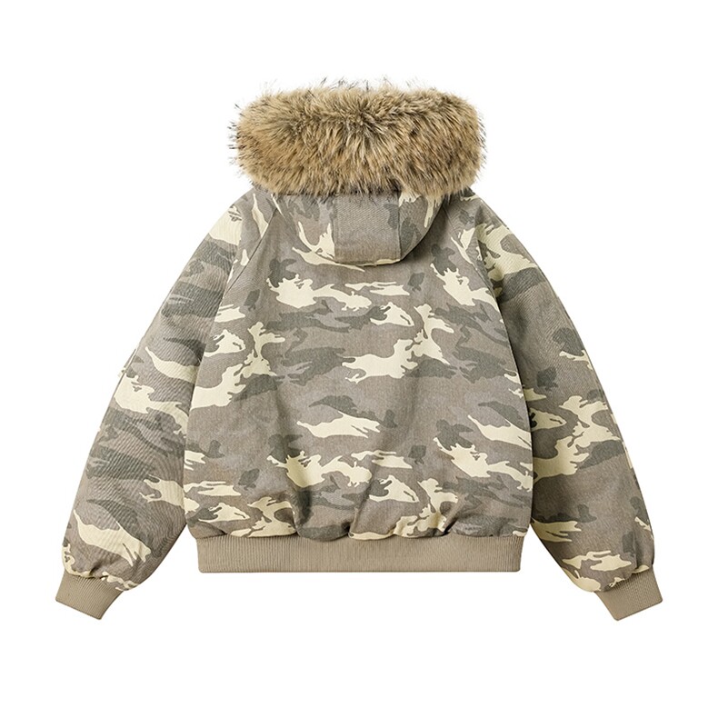美式毛领派克棉服男冬季加厚工装棉衣情侣外套M060-P110迷彩P115,男装棉衣,星座308B-2