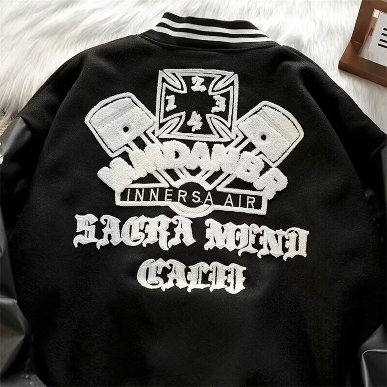 高街头潮幽灵刺绣棒球服男女春秋嘻哈夹克炸街情侣外套GA115P82,男装夹克,星座1013-5