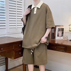 夏上新青少年清新翻领T恤套装运动休闲Polo衫男女7808-P70控价98，男装Polo衫，电商A441-1