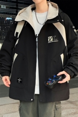 冬季新款加绒加厚外套青少年工装潮流韩版连帽夹克男XH6208A-P75，男装夹克，星座1206（原A206）