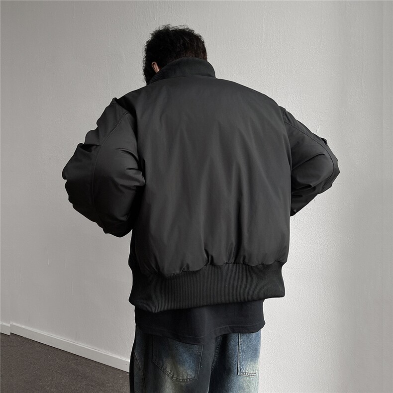 美式潮牌立领棉服男冬高街cleanfit短款面包服A166-MF2225-特P80,男装棉衣,电商A166
