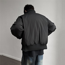 美式潮牌立领棉服男冬高街cleanfit短款面包服A166-MF2225-特P80，男装棉衣，电商A166
