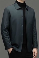 男士翻领纯色棉服冬季新款中年商务休闲加厚保暖棉衣外套男装，男装棉衣，电商B212（原钱塘6029）