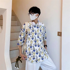 短袖衬衫春款男港风潮流C609P25，男装衬衫，星座1116-2