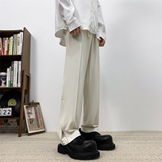 现货黑色西装直筒西裤男春夏垂感显瘦休闲长裤男女同款XK301-P50，男装西裤，电商A178