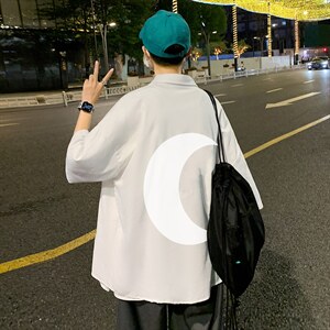 ！夏款港风冰丝衬衣男黑寸衫男白短袖衬衫男DXC273-P30图片