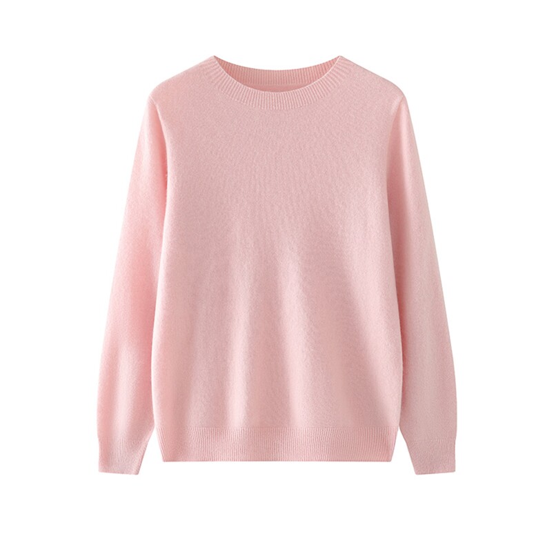 一线成衣圆领100纯山羊绒衫女秋冬康赛妮线时尚打底宽松针织毛衣，女装羊绒衫，轩妮羊绒