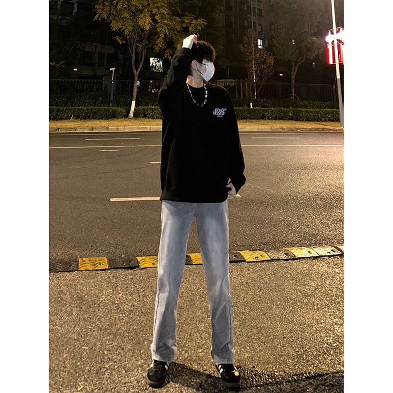 B221美式高街水泥灰弹力直筒牛仔裤LK24146-P60控79加绒P70控99,男装牛仔裤,电商B221
