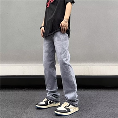 牛仔裤男美式vibe裤子2023夏季高街潮牌直筒百搭水洗裤N08160-P45，男装牛仔裤，星座308B-1