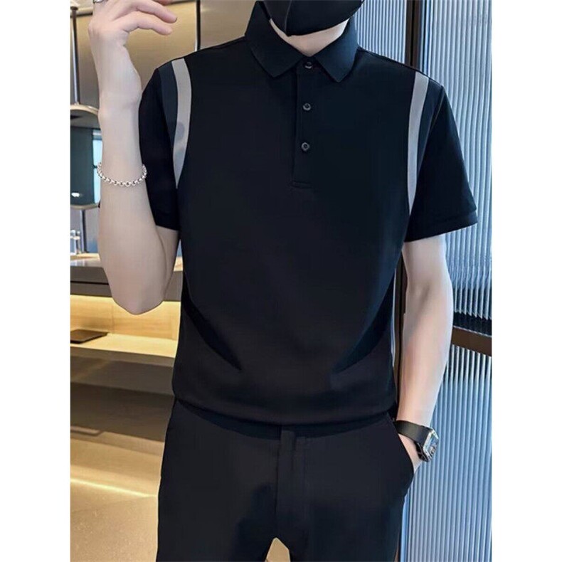 网络图现货拼接撞色夏季短袖翻领Polo衫短袖T恤RD130-P40,男装T恤,星座1005-4