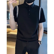 网络图现货拼接撞色夏季短袖翻领Polo衫短袖T恤RD130-P40，男装T恤，星座1005-4