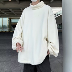 摇粒绒卫衣男秋冬季半高领日系宽松休闲打底衫毛衣套装潮，男装针织衫/毛衣，星座716-2