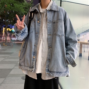 牛仔外套男秋季潮流宽松夹克潮牌韩版百搭港风休闲上衣JK4550-P65图片