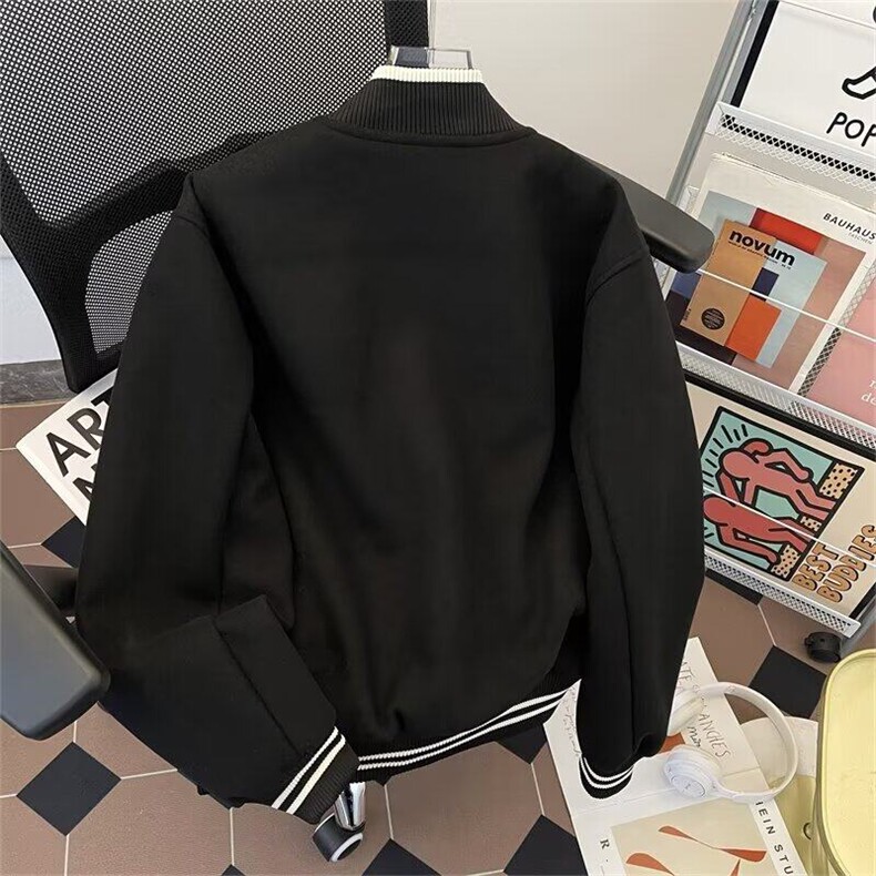 重磅短款呢子棒球服夹克男女立领毛呢飞行服上衣外套2039P70,男装夹克,星座410-2