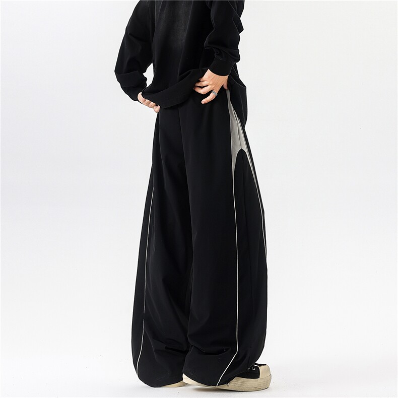 8XL-M秋季美式潮牌裤子男士宽松撞色冲锋裤速干休闲长裤K9156P68,男装休闲裤,电商D206-1