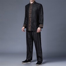 中青年男士唐装香云纱衬衫2023夏季短袖套装男装风，男装休闲套装，电商B212（原钱塘6029）