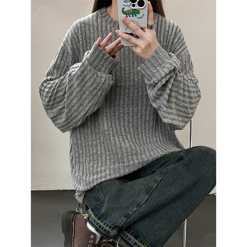 主推磨毛纯色秋季长袖T打底衫圆领套头卫衣外套男女港风潮流P33,男装T恤,电商C306-1