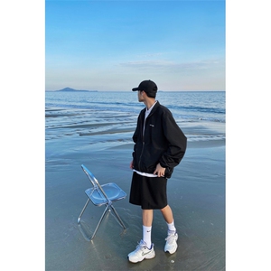 现货 夏季薄款冰丝休闲西装短裤男高级感宽松英伦五分裤 K530-P35图片