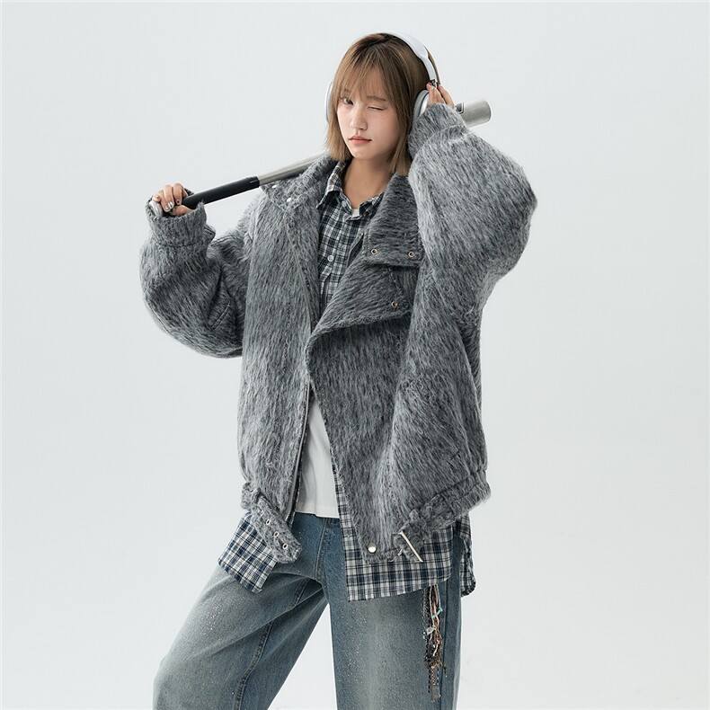 现货大翻领CIEANFIT韩系高级感痞帅上衣宽松港风外套N61-P130，女装短外套，电商A170