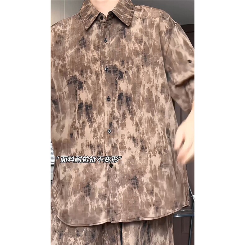 短袖衬衫男+短裤男套装男100%聚酯纤维M-5XL大码TZ78717P50控98,男装牛仔裤,星座226-1