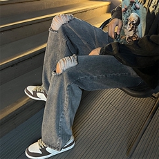 港风潮男新款仔裤嘻哈ins潮高街潮流痞帅长裤N0510-P40，男装牛仔裤，星座308B-1