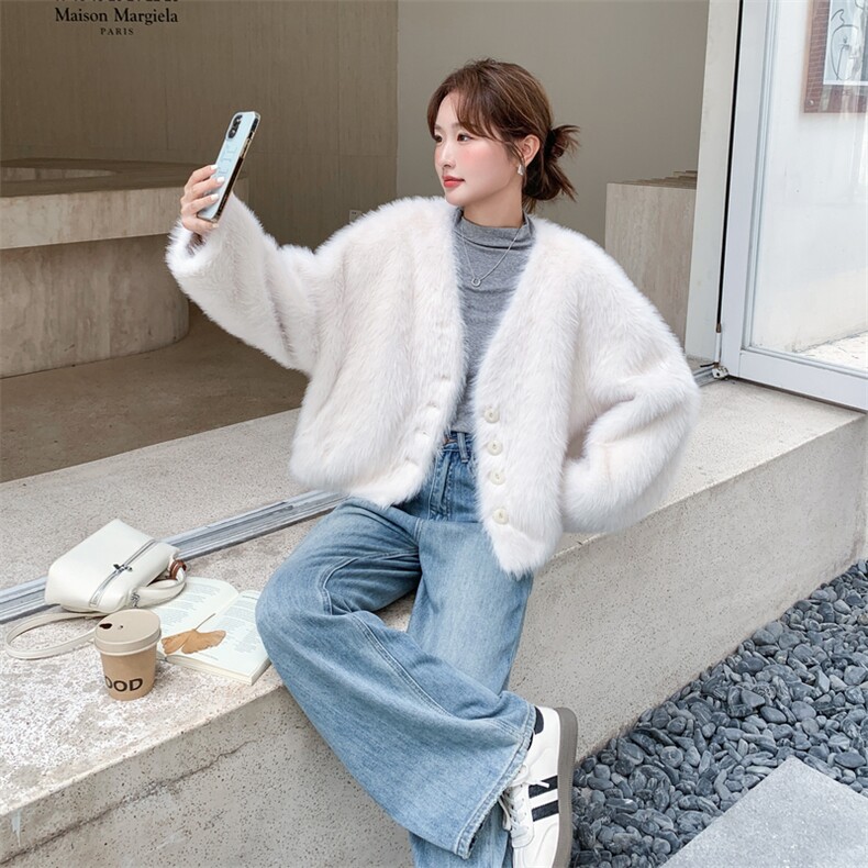 现货：冬装新款高级感仿水貂绒皮毛一体外套2C135-8929P205K308,女装皮草,2C135