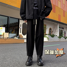 冬季新款加厚抗起球呢料哈伦裤宽松大码休闲小脚萝卜裤男873-P65，男装休闲裤，电商C305A
