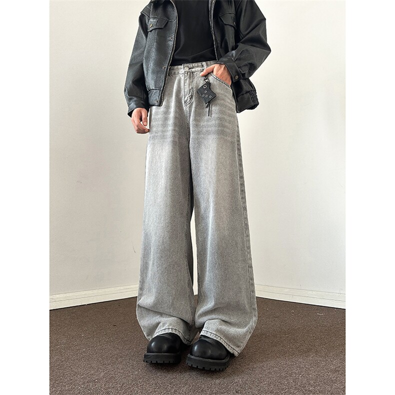 903-AK8011-特P45  【S-3XL】 潮烟灰复古牛仔裤 ！3图片