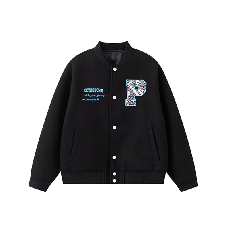 J9851-P63美式新款宽松休闲百搭立领情侣棒球服外套,女装短外套,星座617A-2