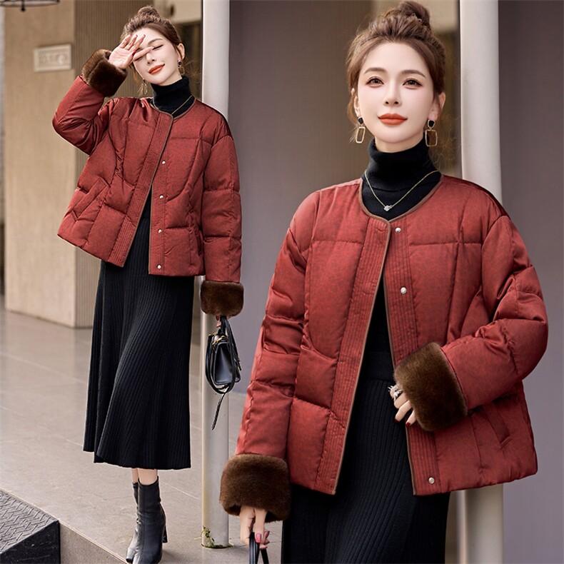冬装新款时尚新中式加厚羽绒服新标90白鸭绒,女装羽绒服,姿衣坊