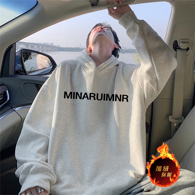 抖音得物供货可提供视频秋冬重磅美式宽松连帽卫衣WKD40,男装卫衣,电商A486