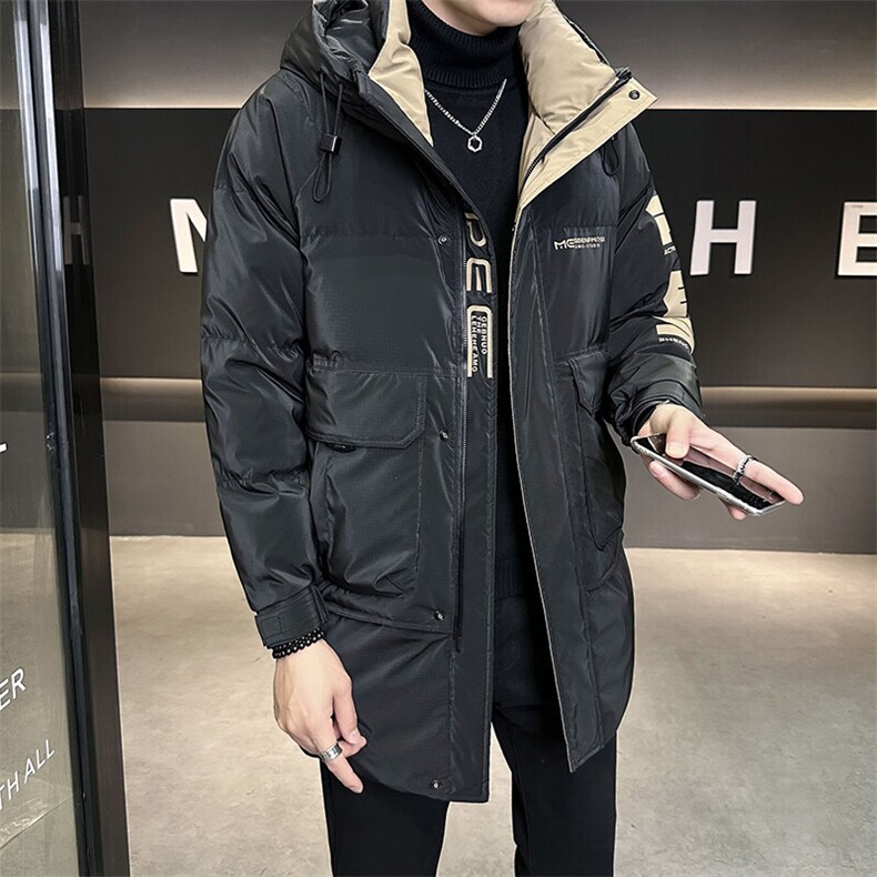 2024新款男士羽绒服中长款连帽加厚鸭绒外套B240-YR9867-P245,男装羽绒服,电商B240