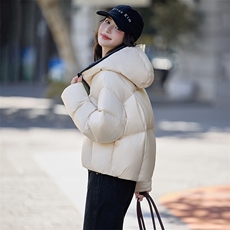 水衣源2783款短款连帽加厚保暖面包服茧形羽绒外套女，女装羽绒服，水衣源