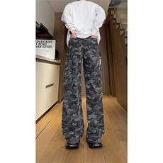 现货高街辣妹宽松阔腿直筒口袋工装迷彩裤男女K5815-P65控89，男装工装外套，星座205