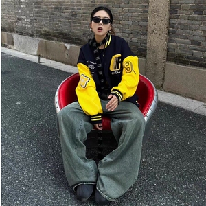 W8401-P68 网络图 ins潮流文艺气质棒球服外套新款原宿日系夹克图片