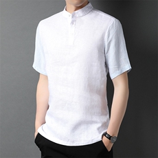 F7266钱塘2020-1夏季新款男士亚短袖T恤立领时尚休闲上衣P94，男装T恤，钱塘207-1