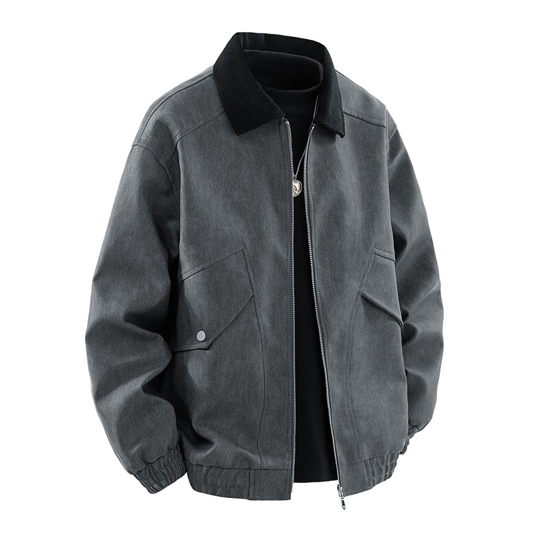 秋冬男士皮衣拼接翻领潮流机车夹克情侣机能外套，男装皮衣，星座1206-1（原A206-1）