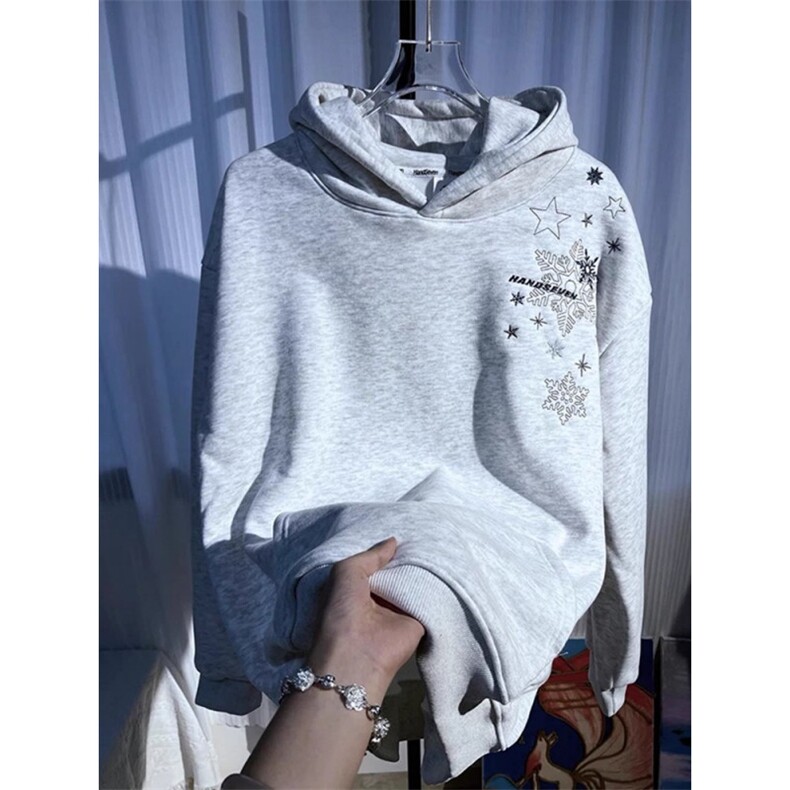 1506-1/GW100/P42潮雪花刺绣连帽卫衣,男装卫衣,星座1506A