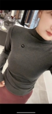2025时尚百搭欧货秋冬新款修身显瘦小立领m字母长袖T恤，女装针织衫/毛衣，东正羊绒