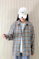 春季新款现货（跨境电商）格子男女情侣款潮流宽松格纹衬衣，男装衬衫，星座1107-1