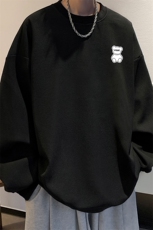 华夫格卫衣圆领卫衣男大码长袖t恤男外套HW76292-P30加绒款-P40，男装卫衣，电商A040