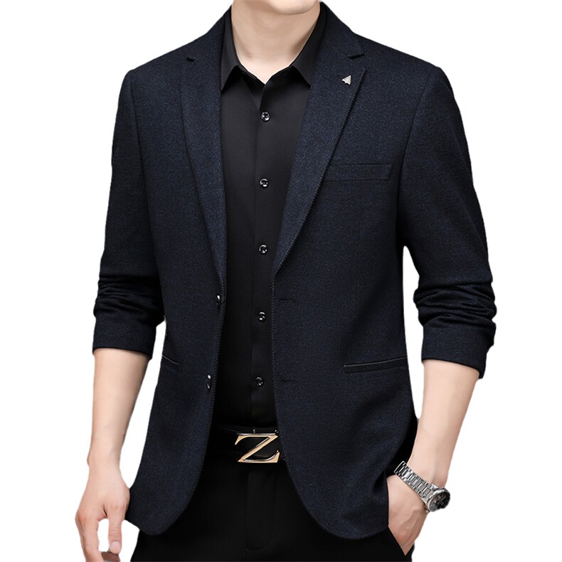 男士2023年秋季新款长袖休闲西服中青年纯色便服外套AJY8605-P180,男装西服,电商B212（原钱塘6029）