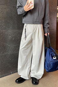 秋冬宽松垂感休闲裤男秋冬数据款潮流休闲宽松设计感裤子 特P45图片
