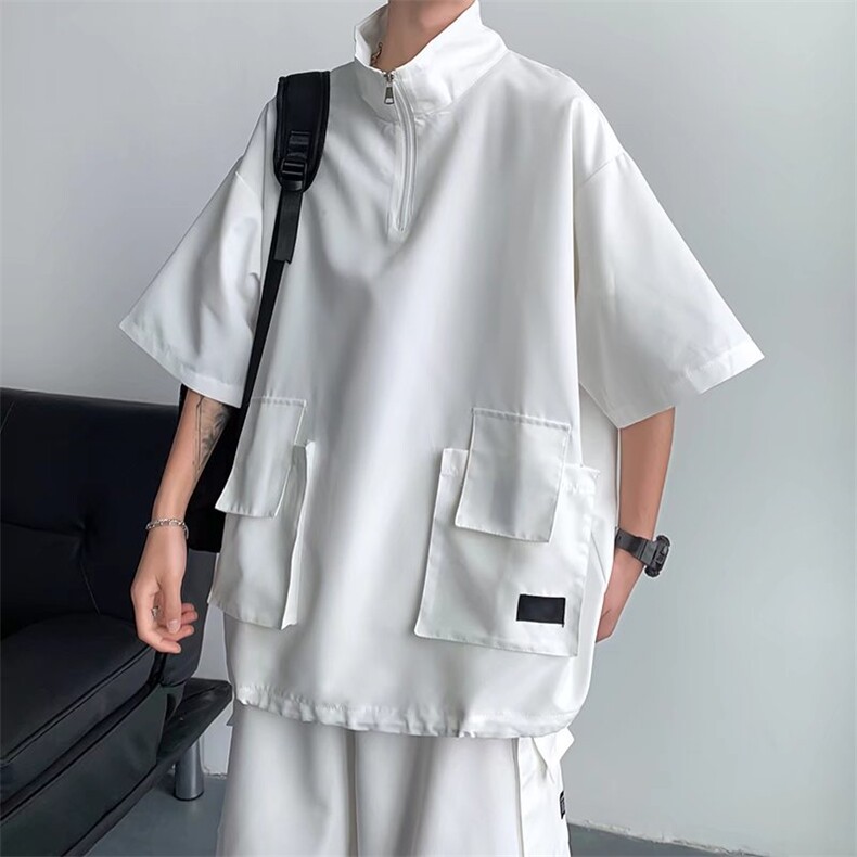 短袖T恤套装痞帅男夏季ins潮宽松工装衣服搭配一套LT01P45,男装休闲套装,星座1116-2