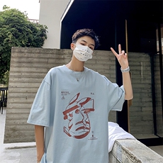 港风男夏大码M-3XL宽松短袖t恤XZ213-19D24-P25(控39），男装T恤，星座213