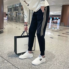 休闲九分裤子男夏季薄款网红潮牌潮流时尚百搭条纹小脚运动裤，女装休闲裤，星座506A