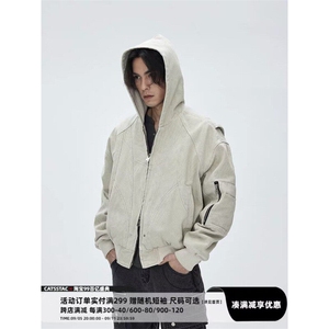 网络图现货复古解构连帽工装外套男街头座山雕水洗夹克RT149-P90图片